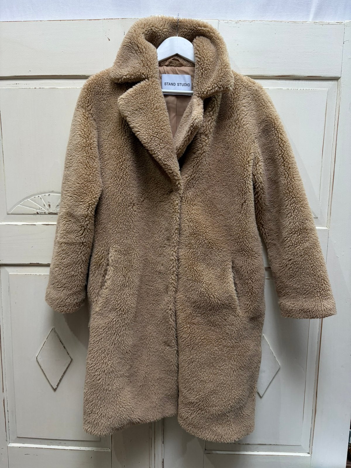 Stand studio jas coat jacket mantel teddy, Ophalen of Verzenden, Zo goed als nieuw, Beige