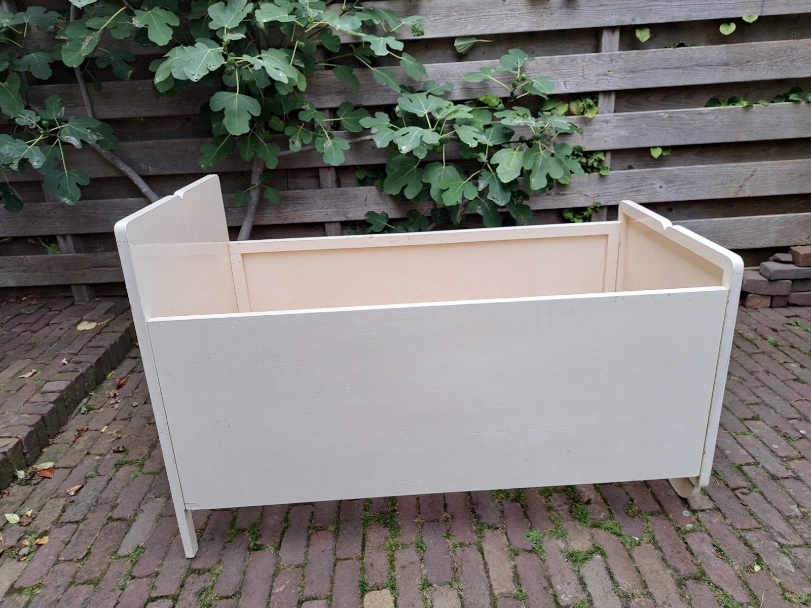 Houten vintage retro brocante ledikantje / babybedje, Ophalen of Verzenden, Gebruikt, Wieg