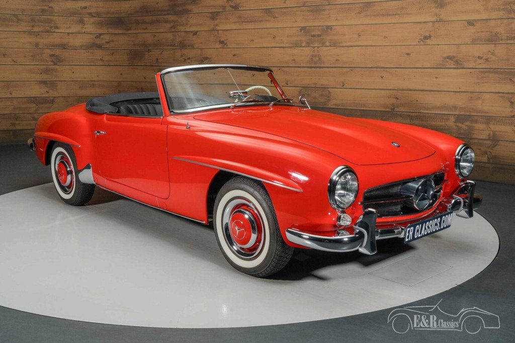 Mercedes 190 SL Cabriolet | 1962, Auto's, Oldtimers, Achterwielaandrijving, Zwart, Cabriolet, Bedrijf