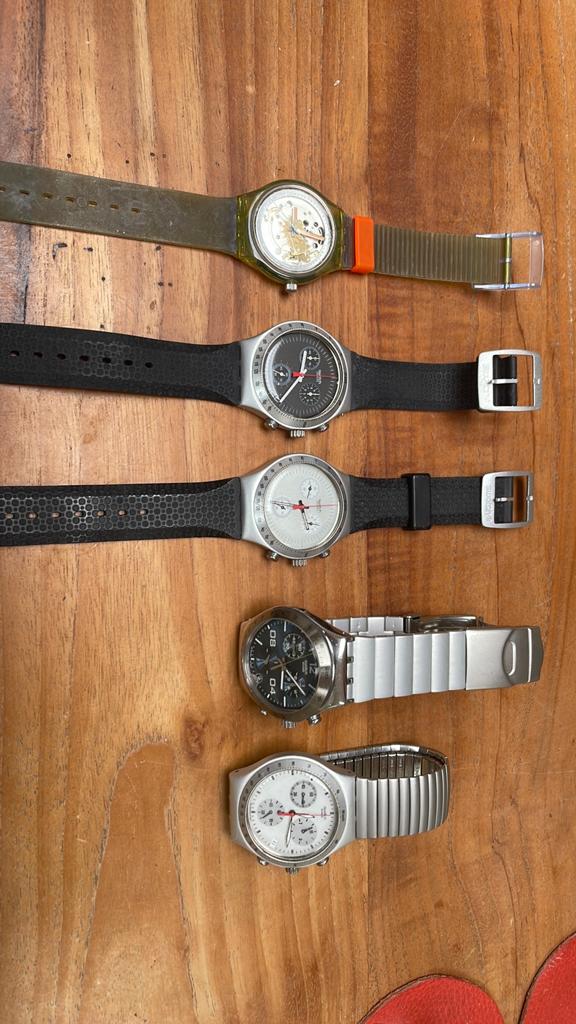 Verzameling swatch irony , time cut, time cut too, automatic, Ophalen of Verzenden, Overige materialen, Overige merken, 1960 of later