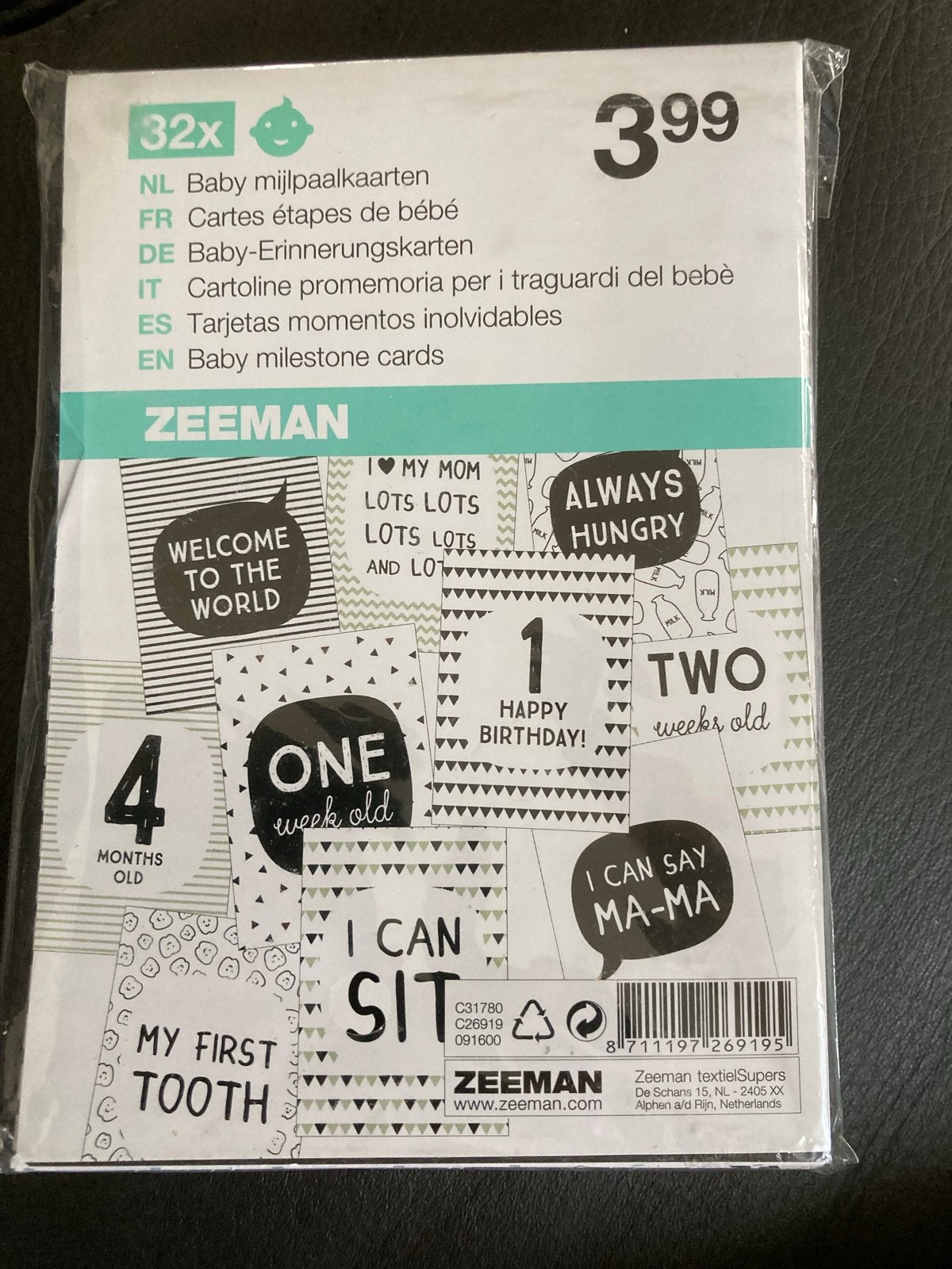 babymijlpaalkaarten (32 stuks) nieuw, Ophalen of Verzenden, Nieuw