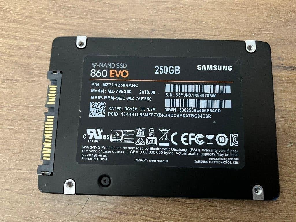 Samsung 860 evo 250gb ssd, Intern, Gebruikt, Ophalen of Verzenden, Samsung