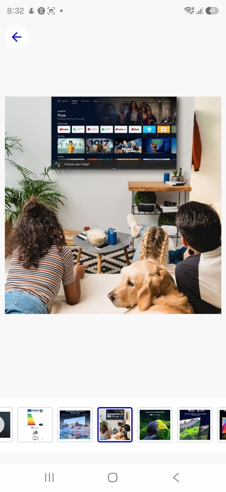 Smart TV 50 inch 4K UHD Android 11, LED, 50 Hz, Ophalen of Verzenden, Zo goed als nieuw