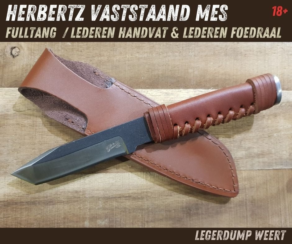 Herbertz Full Tang Tanto met lederen handvat + foedraal, Ophalen of Verzenden, Nieuw
