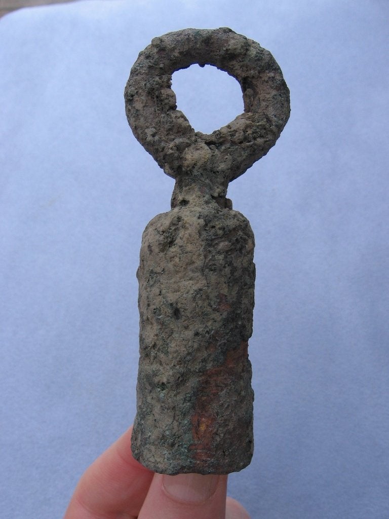 Romeins bronzen wagen stuk - ong. 2000 jaar oud  bodemvondst, Ophalen of Verzenden, Brons