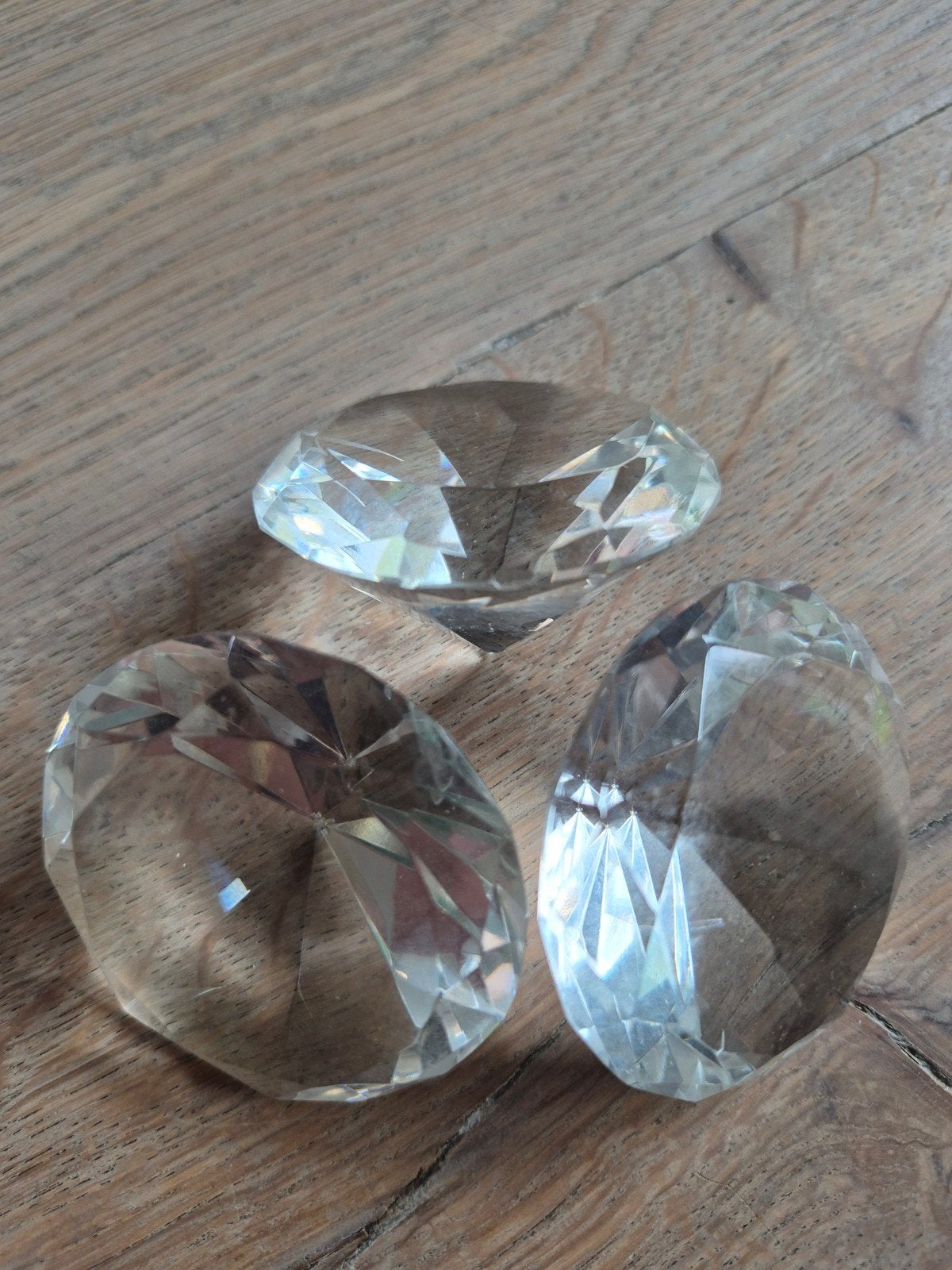 Decoratieve glazen diamanten (3 stuks), Ophalen of Verzenden, Gebruikt