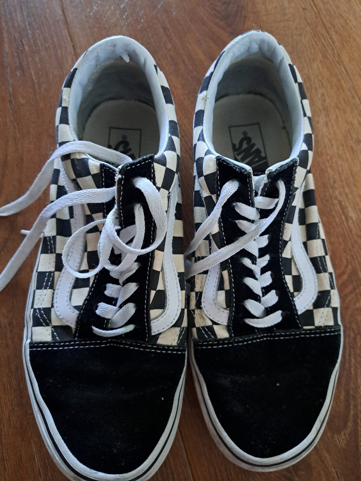 Vans Old Skool Checkerboard Sneakers - Maat 41, Ophalen, Zwart, Sneakers of Gympen, Gedragen