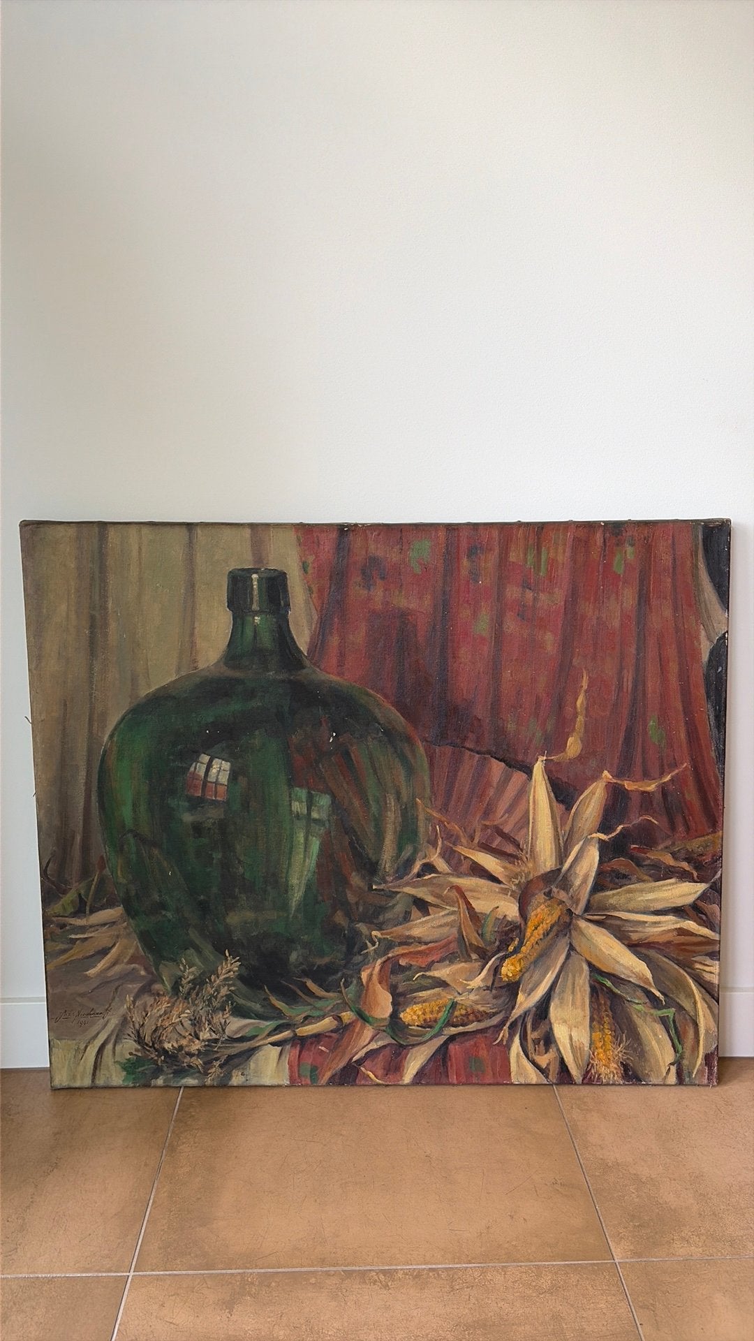 Stilleven van Johannes Nicolaas jr uit 1941, Antiek en Kunst, Kunst | Schilderijen | Klassiek, Ophalen, Doek, Stilleven, Olieverf