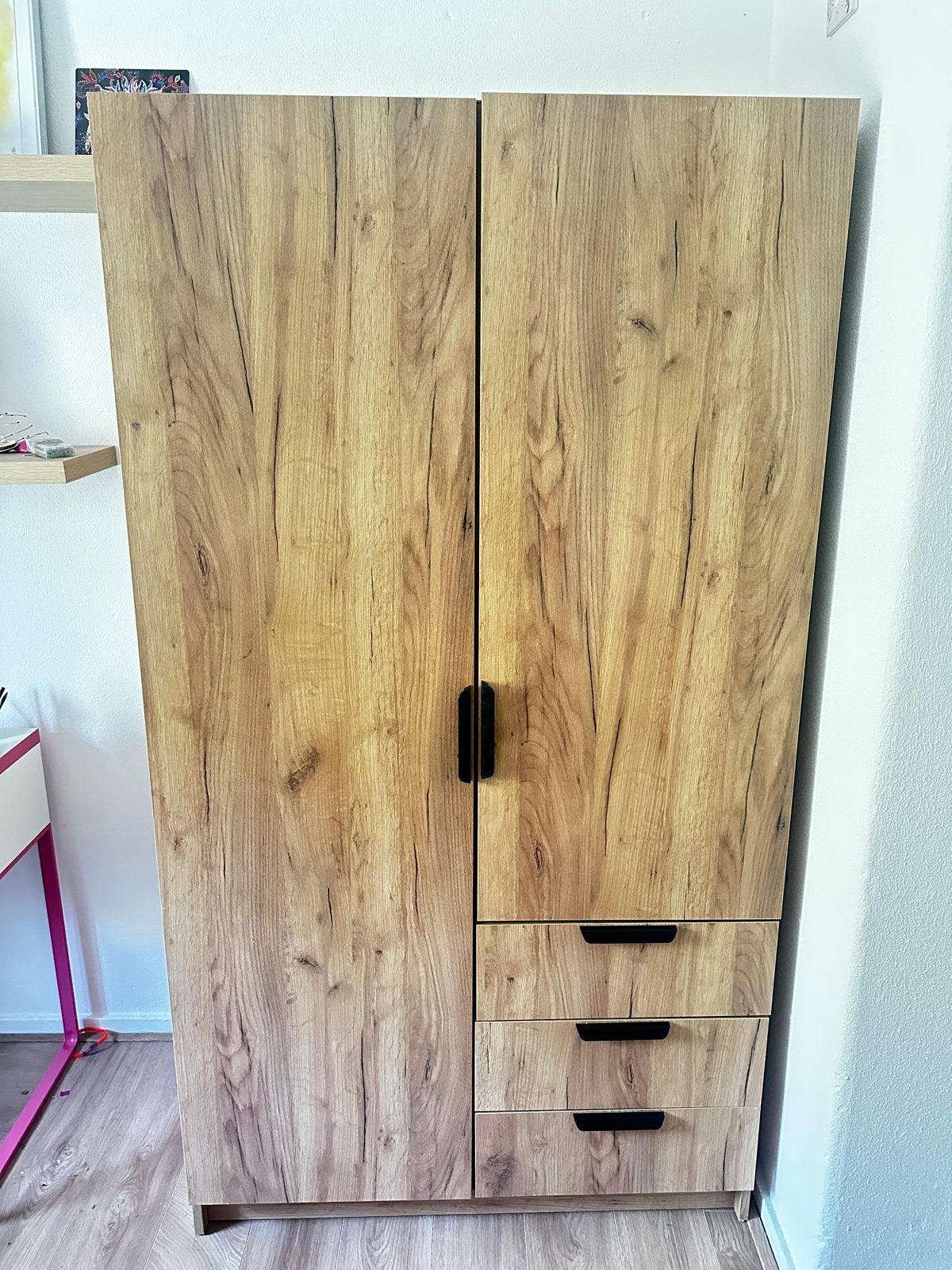 JYSK - Jenslev Kledingkast 96x176 wild naturel eik, Zo goed als nieuw, Met lade(s), 150 tot 200 cm, Overige houtsoorten