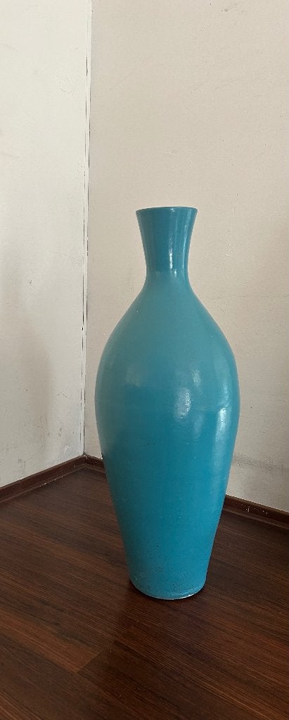 Ceramische grote vaas origineel made in Indonesië, Ophalen, Blauw, Zo goed als nieuw, 80 cm