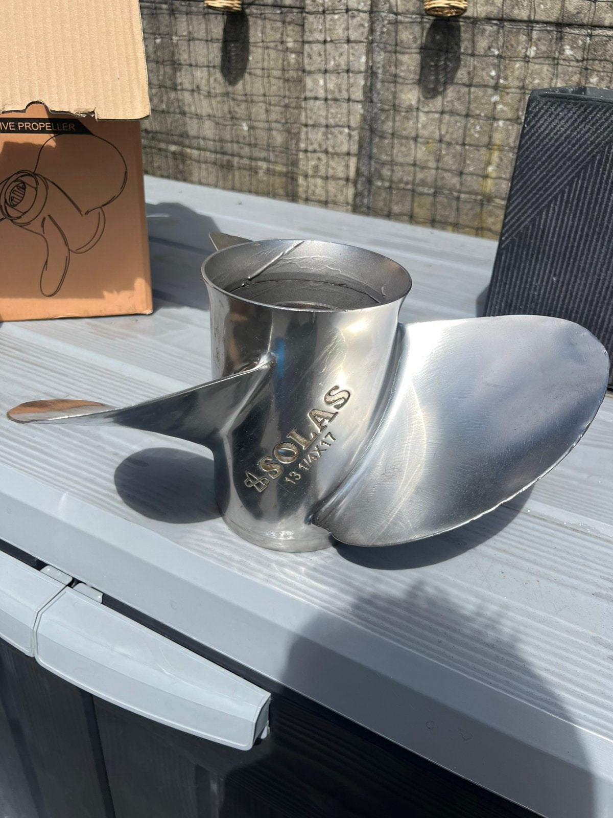 Rvs prop 13 1/4 x 17 Bootschroef, Watersport en Boten, Ophalen of Verzenden, Zo goed als nieuw, Motor en Techniek