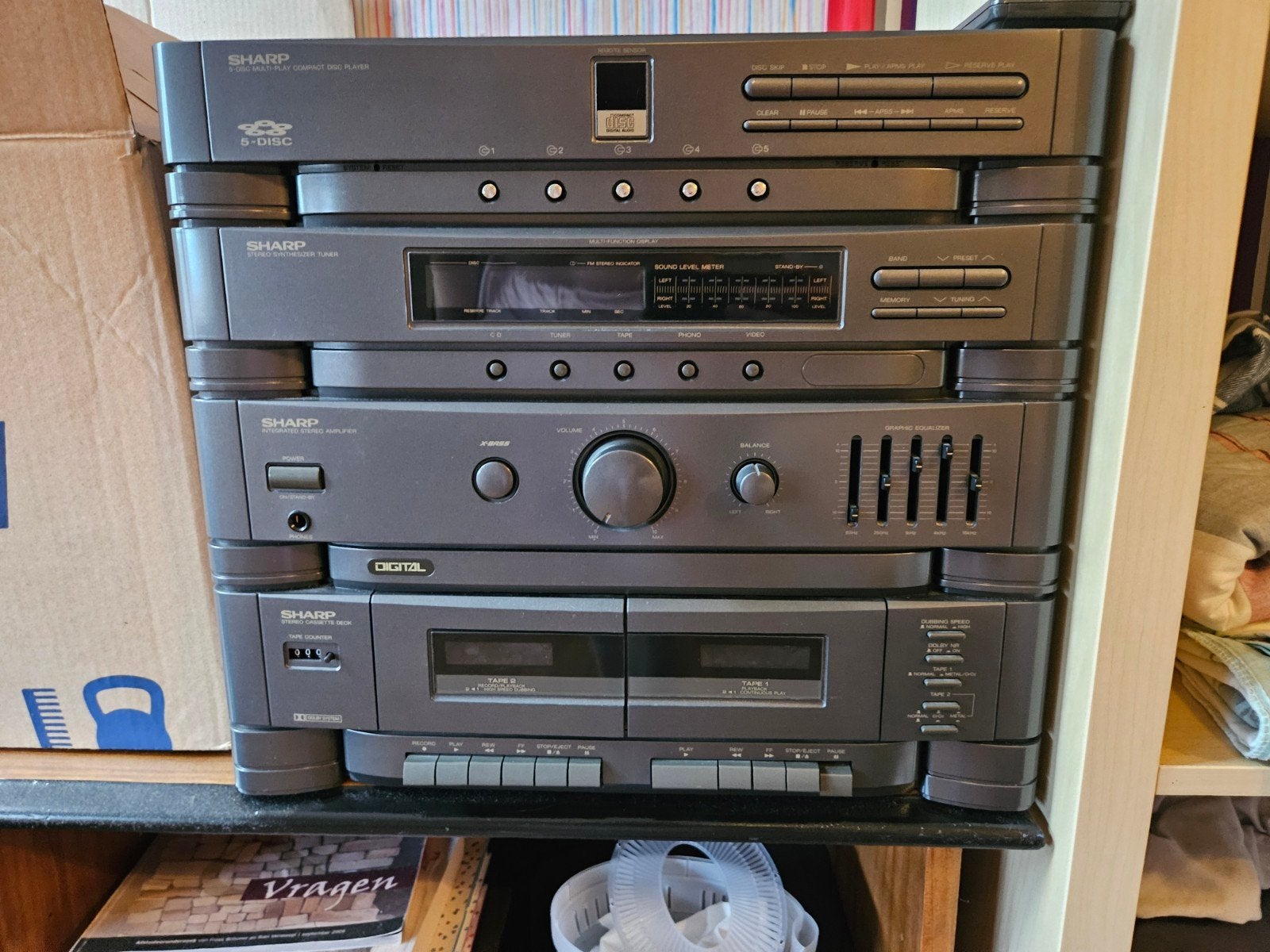 Sharp SC-3700CDH Stereo Set met Platenspeler, Audio, Tv en Foto, Stereo-sets, Ophalen, Gebruikt, Cassettedeck, Sharp