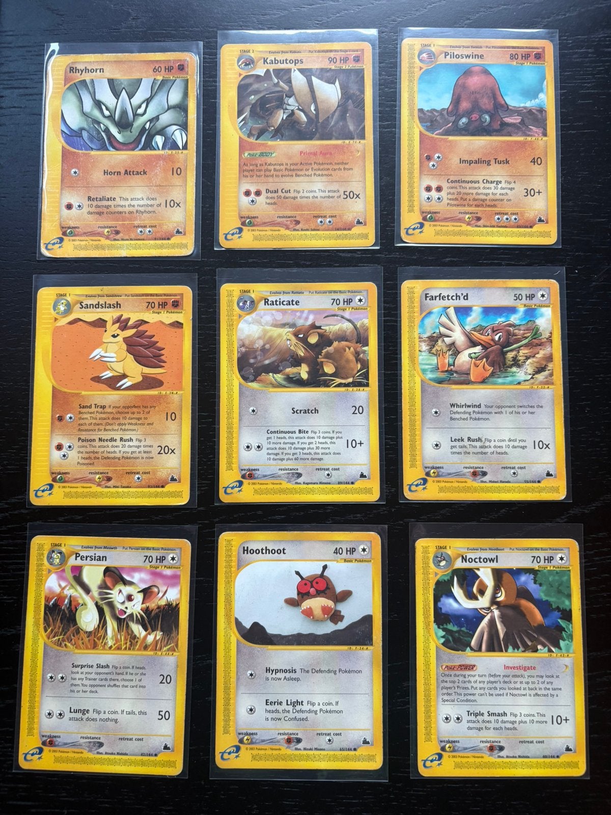 Pokemonkaarten skyridge (32), aquapolis (9) & expedition (9), Ophalen, Zo goed als nieuw, Meerdere kaarten
