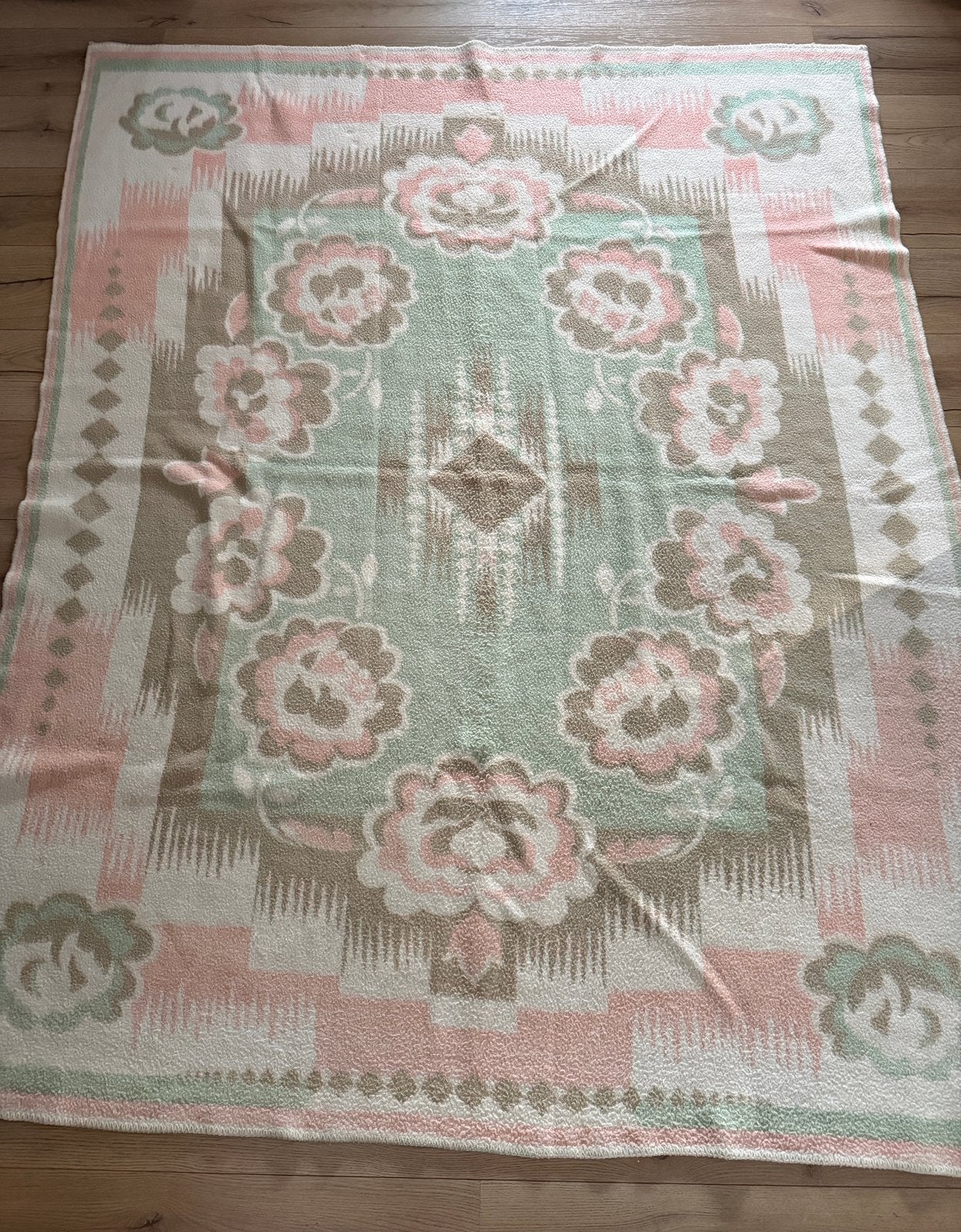 Vintage wollen deken, Woondeken, 164 cm, 203 cm, Ophalen of Verzenden