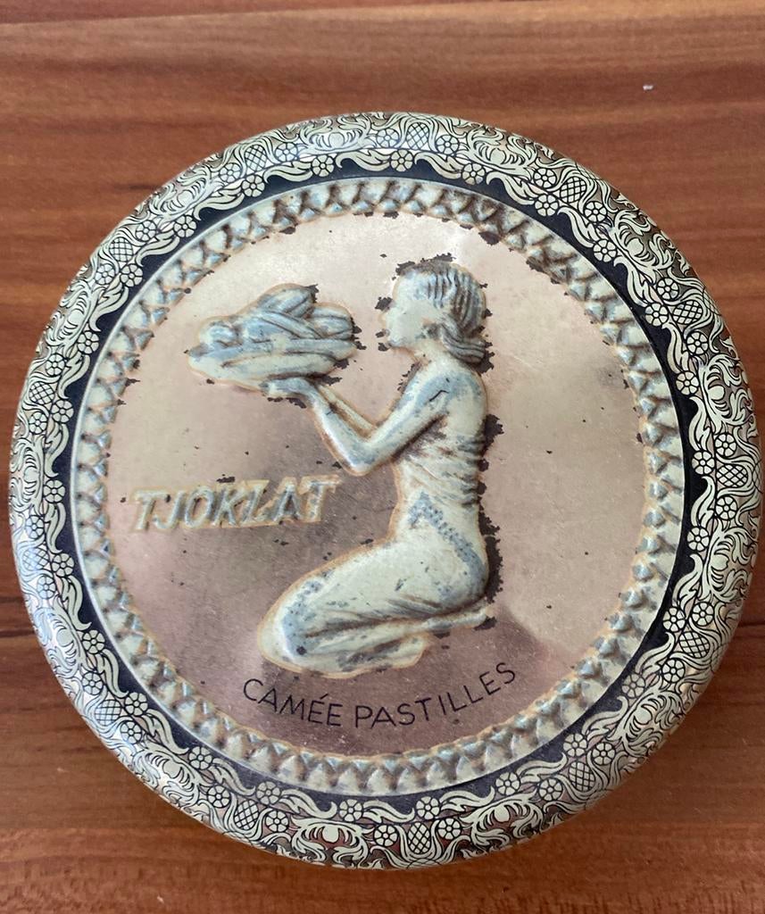 Vintage Tjoklat blik, Verzamelen, Blikken, Ophalen of Verzenden, Gebruikt
