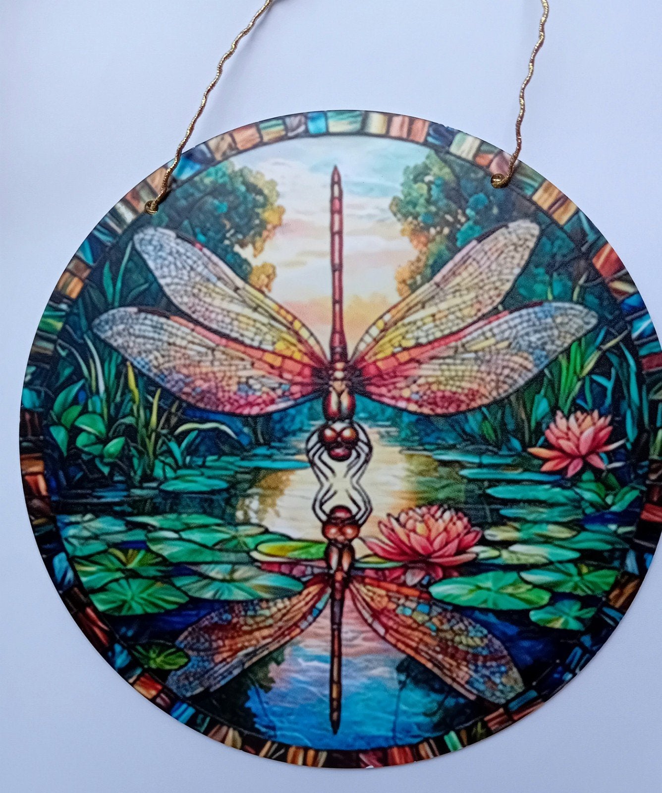 20cm libelle met mooi kleuren weerschijning van zichzelf op, Verzenden, Zilver, Overige materialen