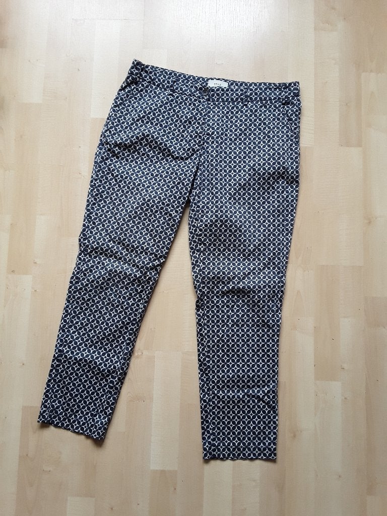 Brax broek mt 42 in print donkerblauw met wit, Kleding | Dames, Maat 42/44 (L), BRAX, Zo goed als nieuw, Lang