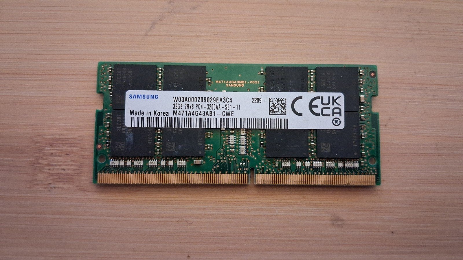 Samsung 32GB DDR4-3200 SO-DIMM M471A4G43AB1-C, 32 GB, DDR4, Ophalen of Verzenden, Laptop