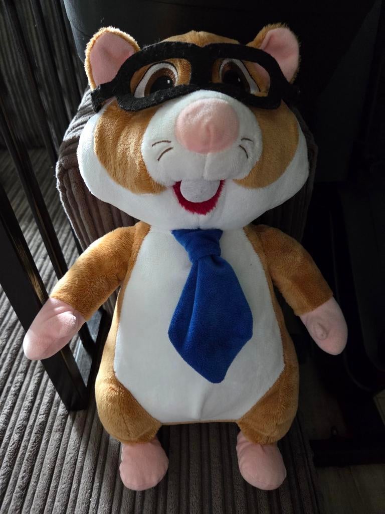 AH Hamster Knuffel met Bril en Stropdas, 36 cm hoog, Albert Heijn, Hamster, Ophalen of Verzenden, Zo goed als nieuw
