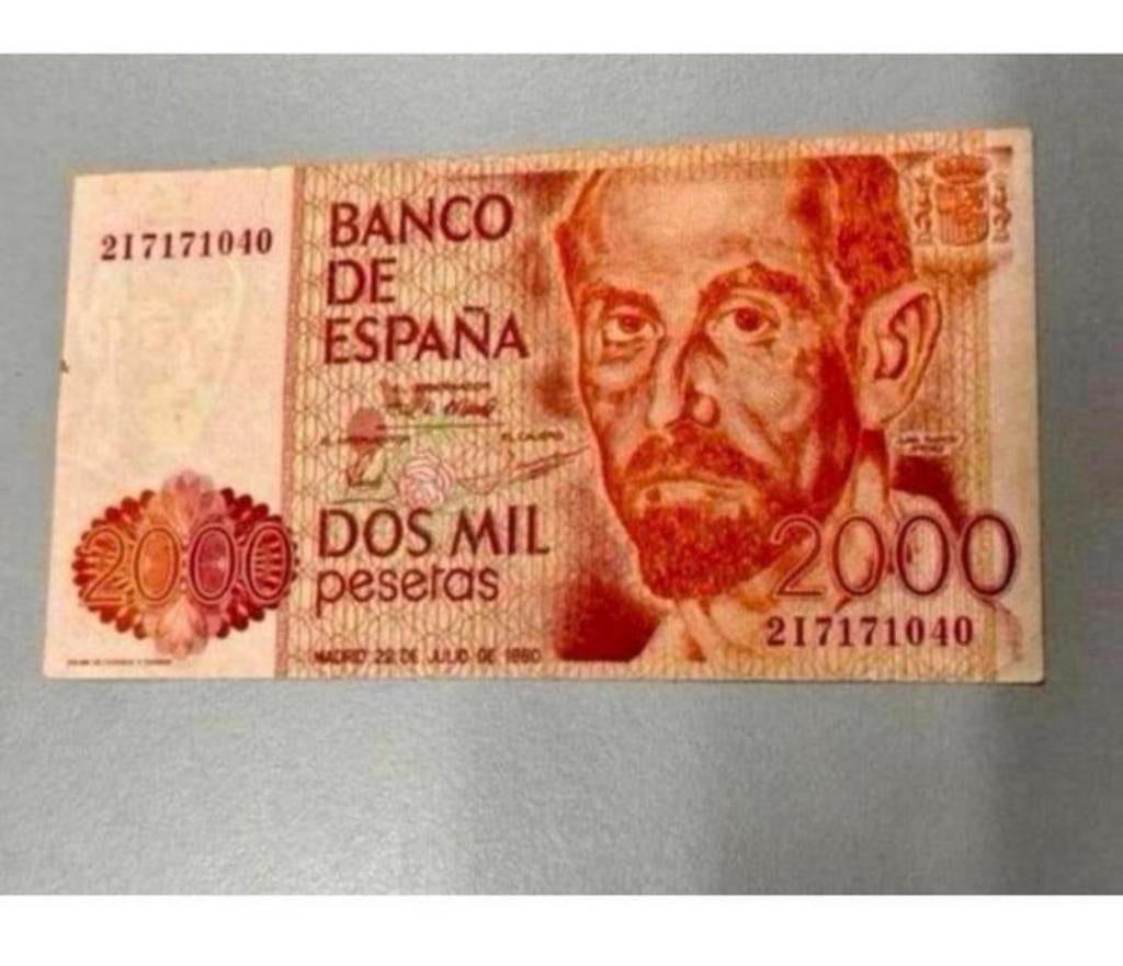 Spanje spaans bank biljet geld 2000 Pesetas 1980 goede staat, Ophalen of Verzenden, Overige landen, Los biljet