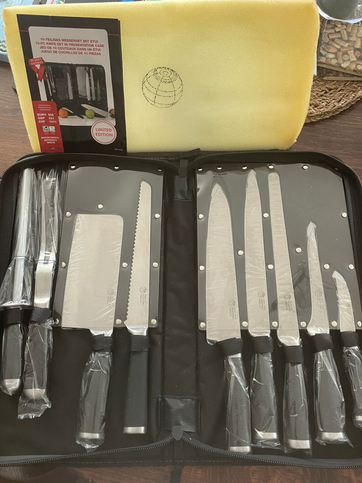 10-delige koksmessen /messenset in koffer (nieuw in plastic), Ophalen, Bestekset, Nieuw, Rvs of Chroom
