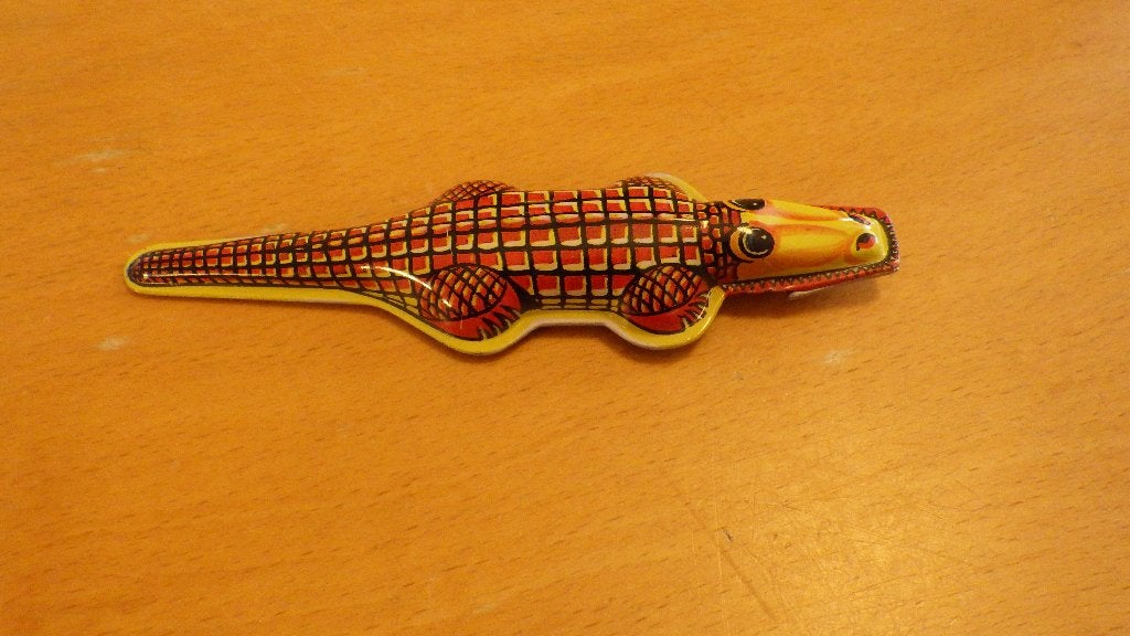 vintage klik klak speelgoed alligator, Ophalen of Verzenden, Overige typen