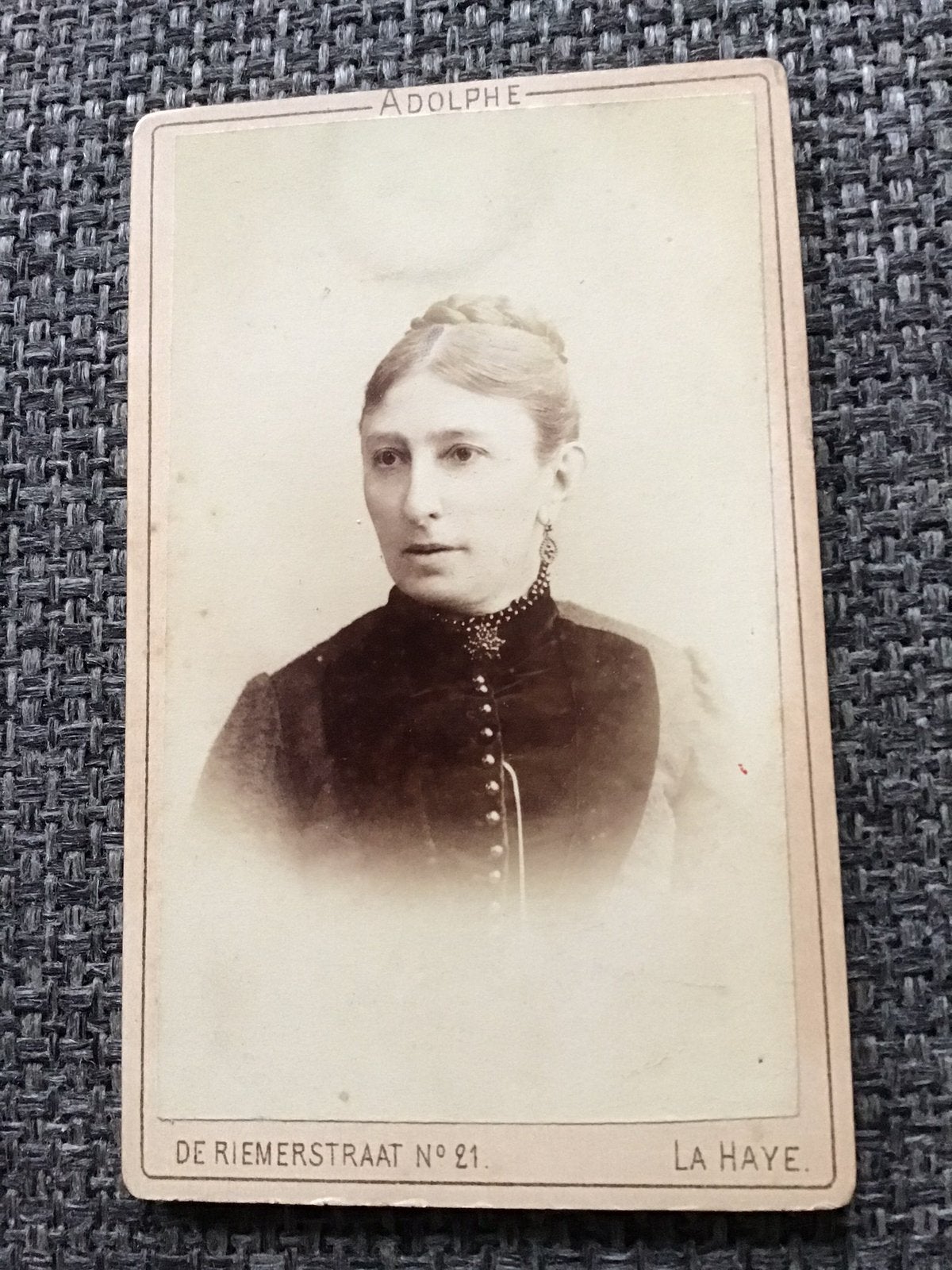CDV, Vrouw, ADOLPHE ZIMMERMANS, DEN HAAG, Carte de Visite, Verzamelen, Verzenden, Voor 1940, Gebruikt, Foto