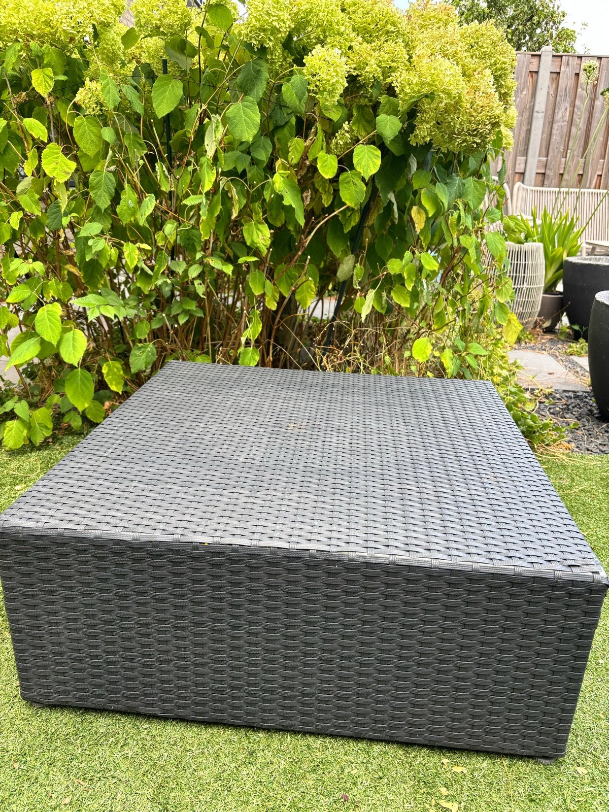 Wicker Hocker - Antraciet, 2 zitplaatsen, Gebruikt, Hocker, Ophalen of Verzenden