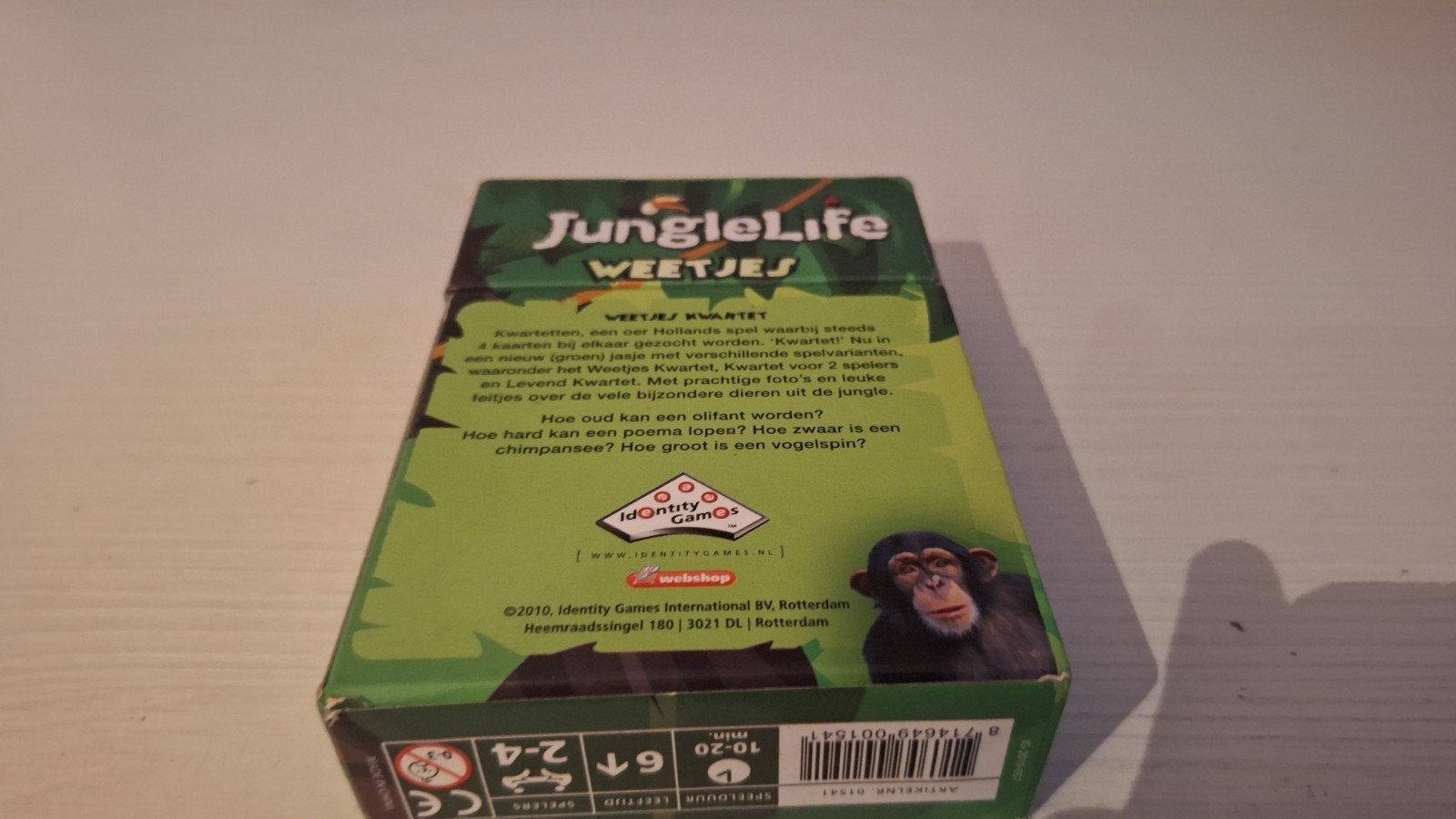 JungleLife Weetjes Kwartet - Educatief Kaartspel, Een of twee spelers, Ophalen of Verzenden, Gebruikt, Identity Games