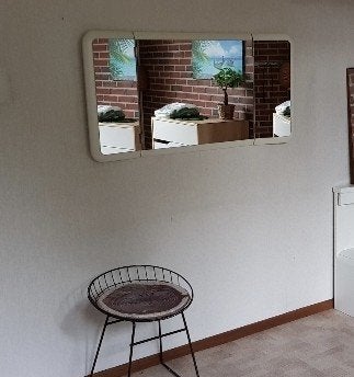 Witte Drieluik Spiegel - Design Kwaliteit, Huis en Inrichting, Woonaccessoires | Spiegels, Ophalen, Gebruikt, 75 tot 100 cm, Minder dan 100 cm