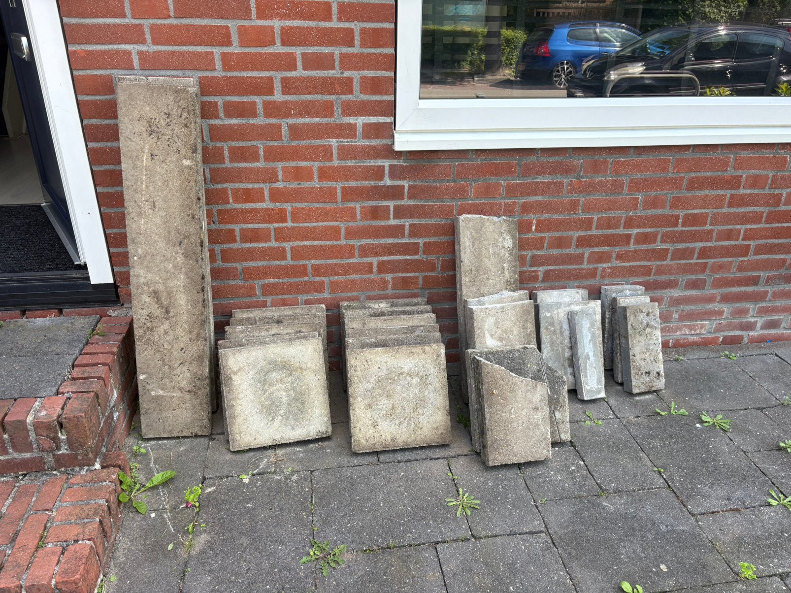 Tuin tegels en 2 oplsuitbanden, Tuin en Terras, Tegels en Klinkers, Ophalen of Verzenden, Gebruikt, Beton, Terrastegels