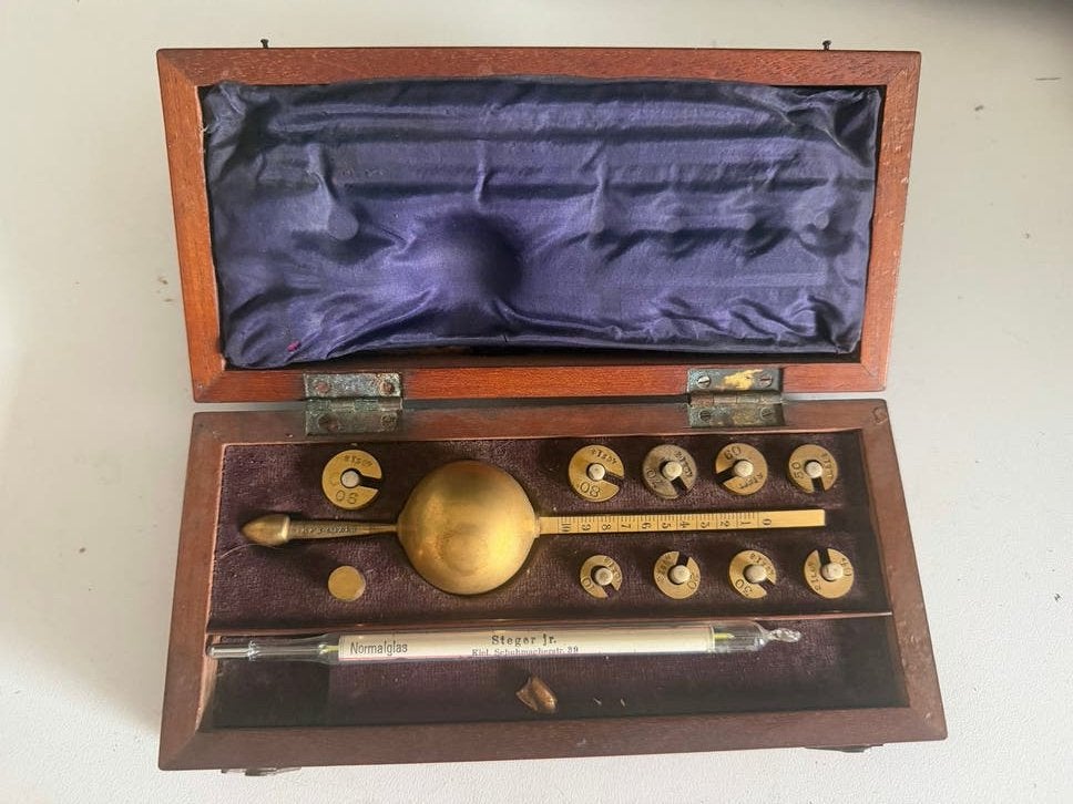 Antieke Sikes Hydrometer in Houten Kist, Antiek en Kunst, Ophalen of Verzenden
