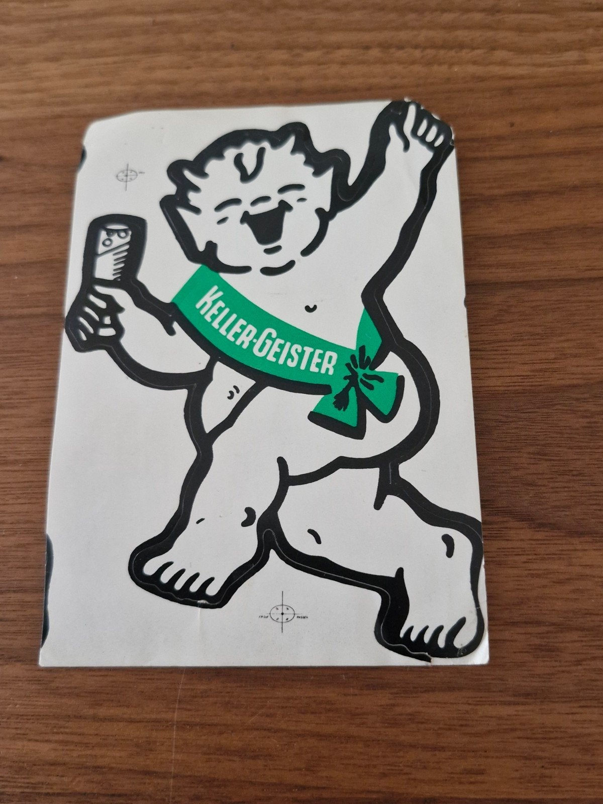 11015 Vintage Keller Geister Sticker - Uniek Verzamelobject, Ophalen of Verzenden, Gebruikt, Merk