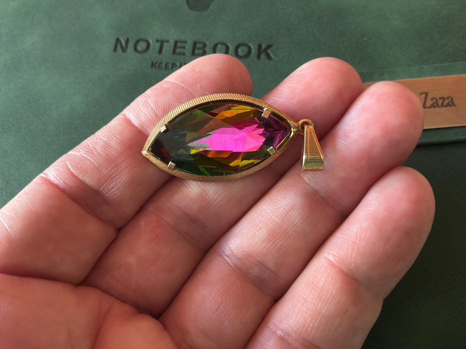 Prachtige vintage zilveren vergulde kettinghanger, Verzenden, Zo goed als nieuw, Goud, Zilver