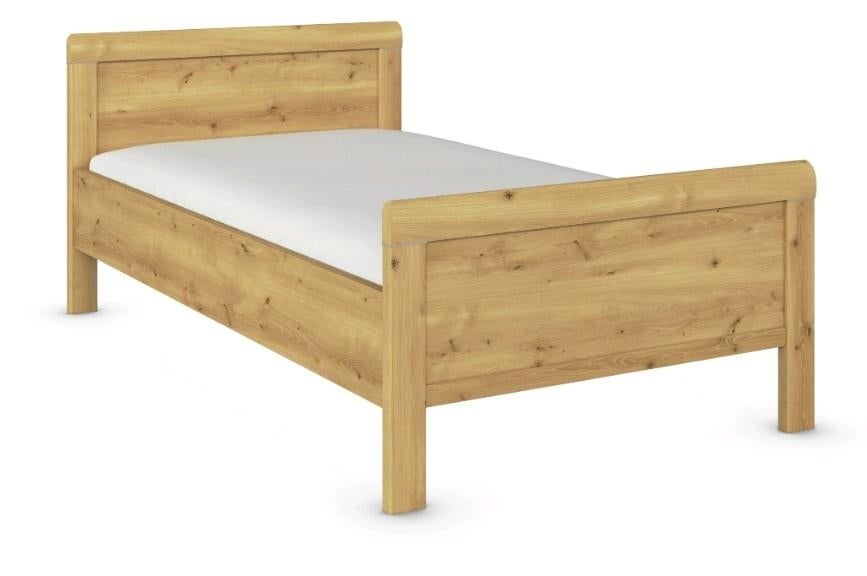 Seniorenbed ELBA 90x200 eiken incl. lattenbodem BOSSFLEX, Ophalen, 90 cm, Eenpersoons, Beige