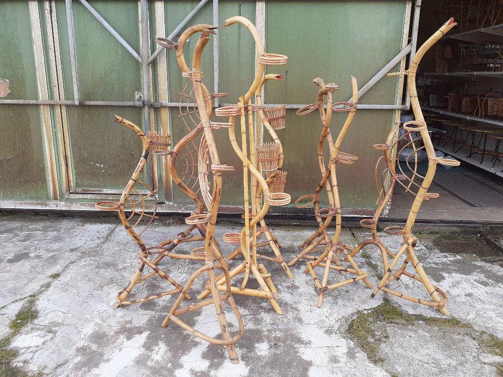 Plantenhangers '60s ( rotan ) Retro/Vintage/Design, Verzamelen, Retro, Ophalen, Huis en Inrichting