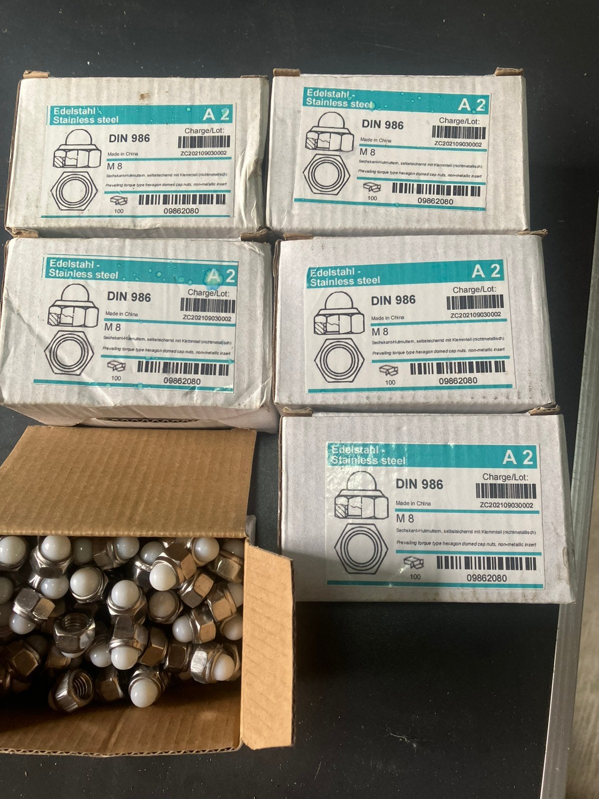 RVS Dopmoeren M8 DIN 986 - 600 stuks, Nieuw, Ophalen of Verzenden, Minder dan 50 mm, Rvs