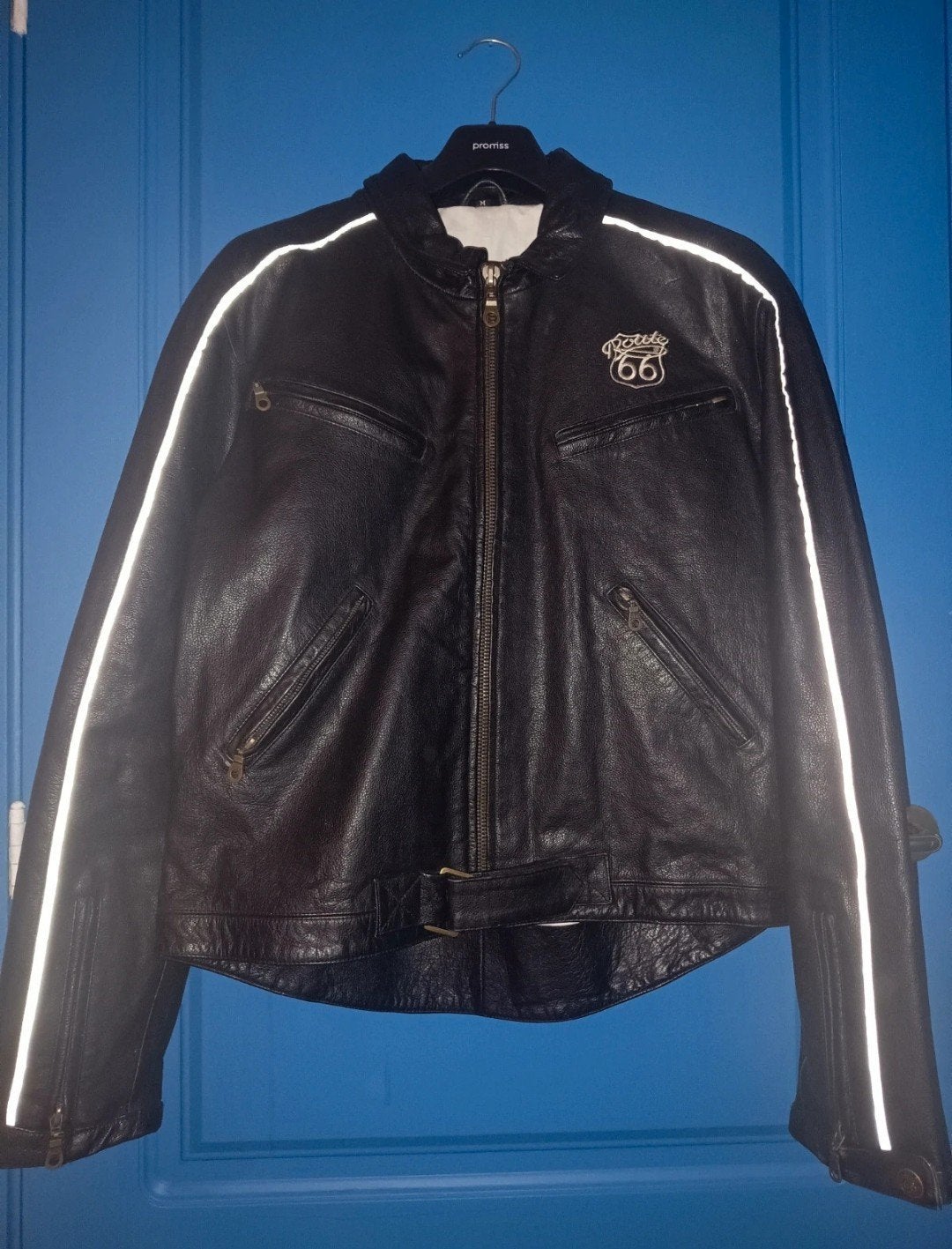 Vintage Leren Motorjas Route 66 Heren M/Dames XL | SNEL VERZ, Route 66, Dames, Jas | leer, Ophalen of Verzenden