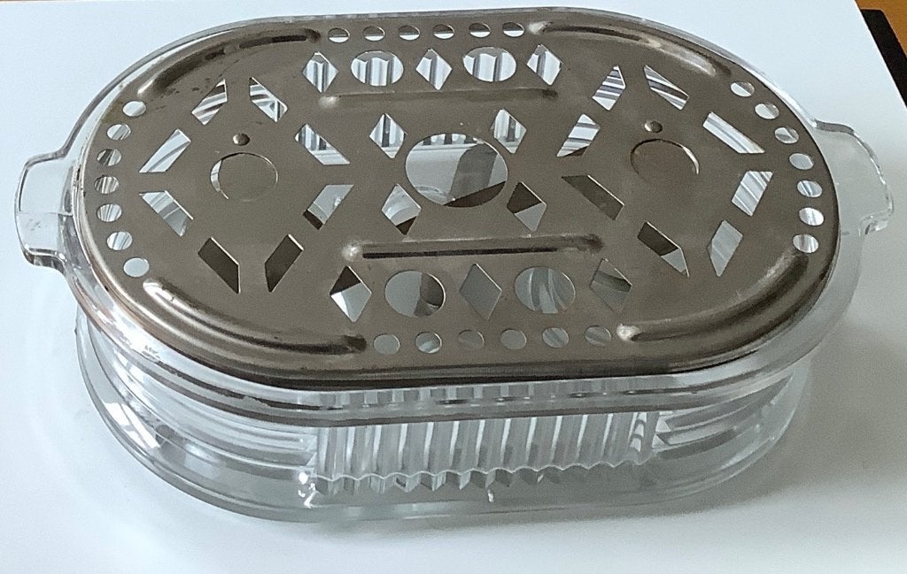 Vintage Rechaud gietglas Vesta schotelwarmer tafelkomfoor, Huis en Inrichting, Ophalen of Verzenden, Overige merken, Glas, Overige typen