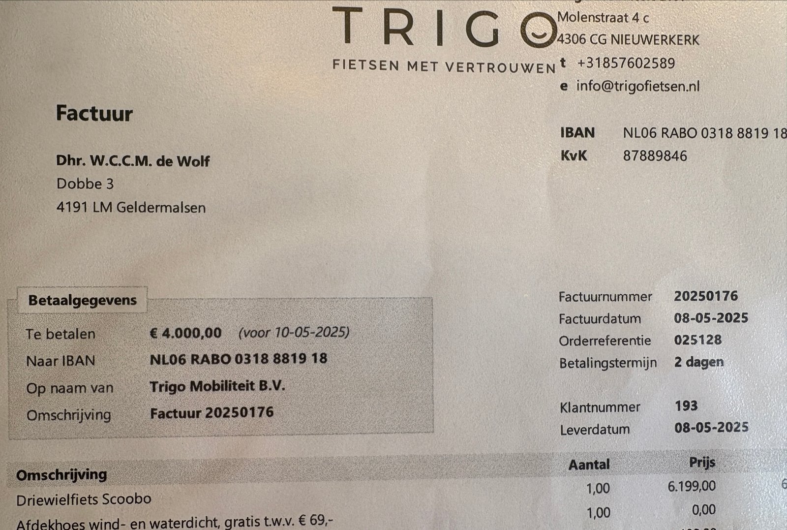 Nieuwe Trigo Scoobo driewielfiets - Ongebruikt, Ophalen, Nieuw