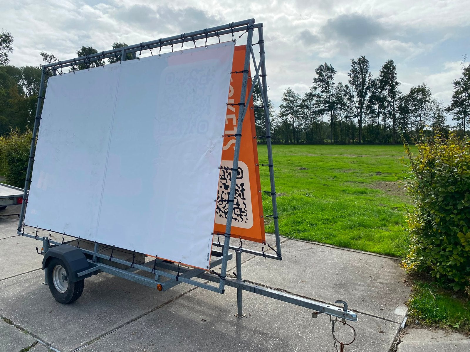 Reclame aanhanger, aanhangwagen, spandoek, reclamebord, Ophalen of Verzenden, Zo goed als nieuw
