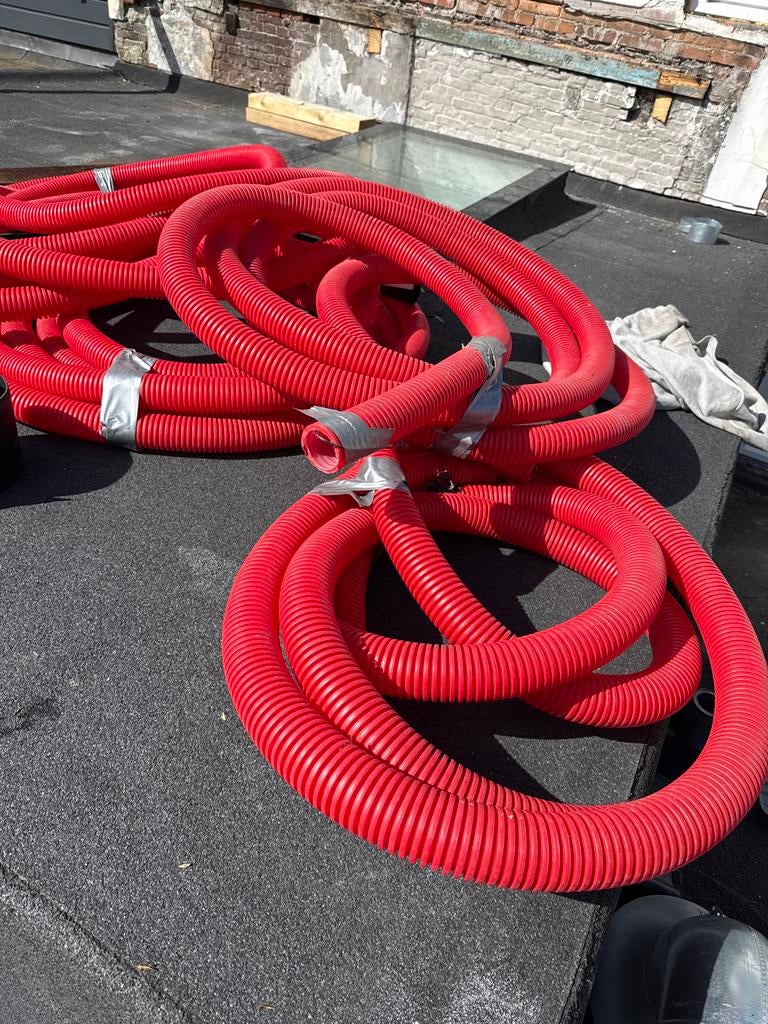 Rode flexibele mantelbuis 15 meter 12 meter 8 meter, Overige materialen, 6 meter of meer, Overige typen, Ophalen of Verzenden