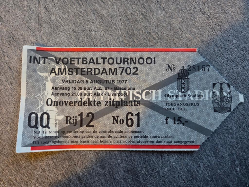 Origineel toegangsbewijs voor het Amsterdam 702 voetbal, Ophalen of Verzenden, Ajax