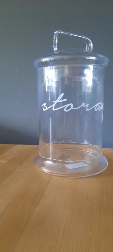 Riviera Maison Market Storage Jar - Glazen Voorraadpot, Ophalen, Schaal, Rond, Glas