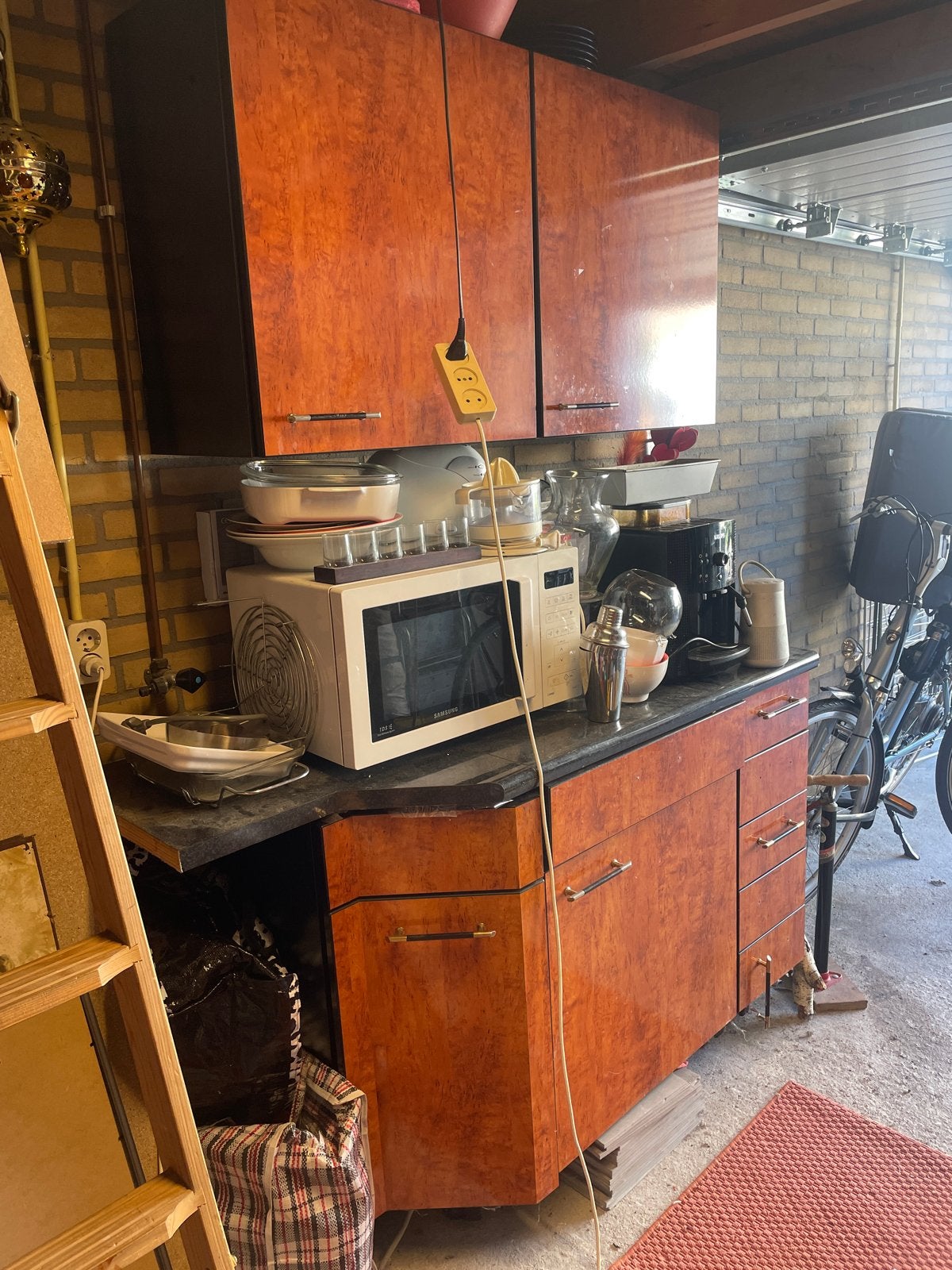 Compacte Keukenunit met Bovenkasten en Werkblad, Ophalen, Gebruikt, Overige materialen, Bruin