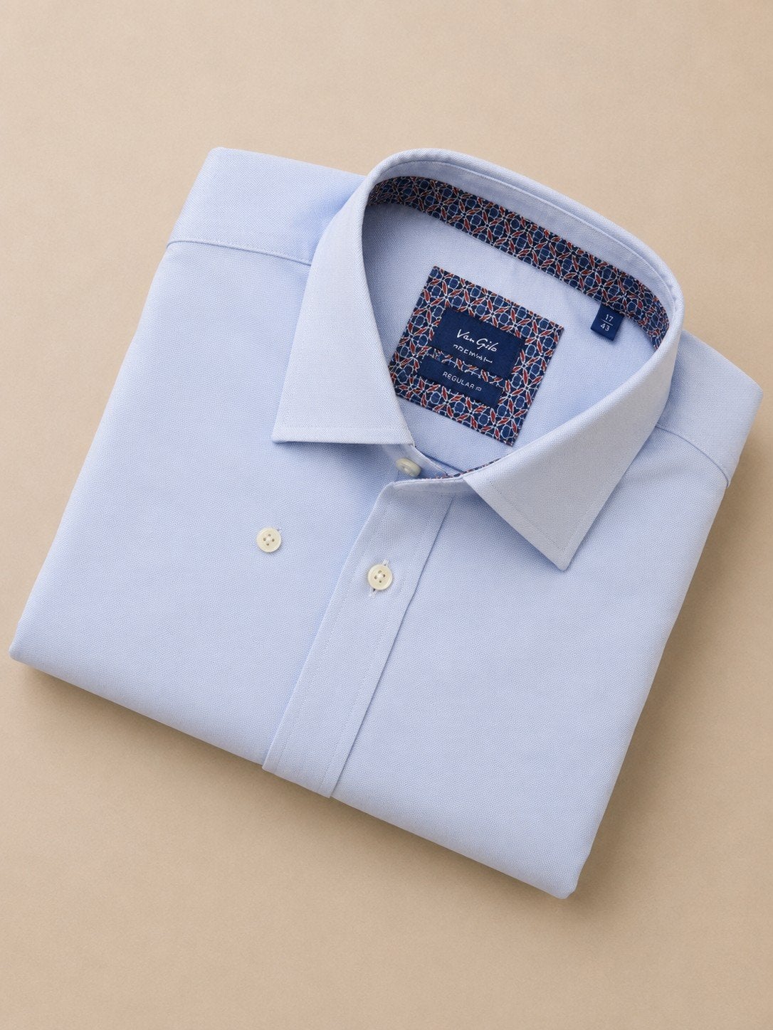 Van Gils heren overhemd lichtblauw maat 43, Kleding | Heren, Overhemden, Zo goed als nieuw, Halswijdte 43/44 (XL), Blauw, Ophalen of Verzenden
