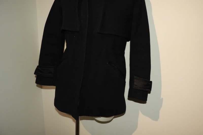 Sandro wollen jas heerlijk warm gevoerd met rits mt 1/S, Kleding | Dames, Jassen | Winter, Verzenden, Zwart, Sandro, Maat 36 (S)