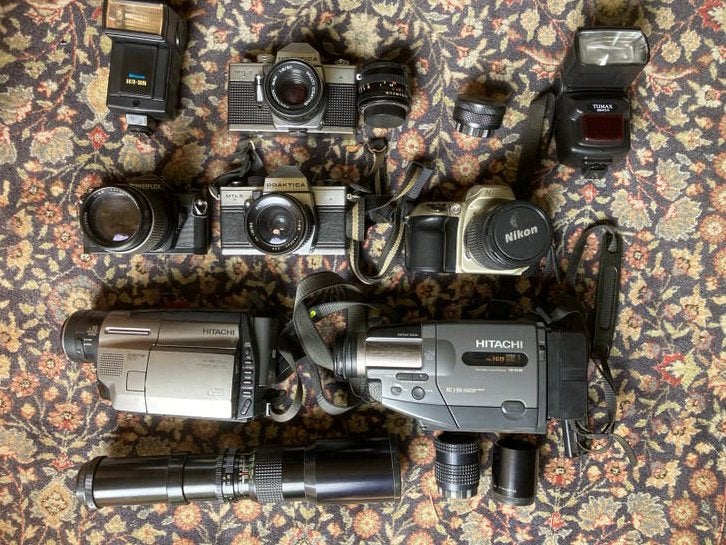Diverse camera-uitrusting: spiegelreflex, compact, videocame, Audio, Tv en Foto, Fotocamera's Analoog, Ophalen, Gebruikt, Spiegelreflex