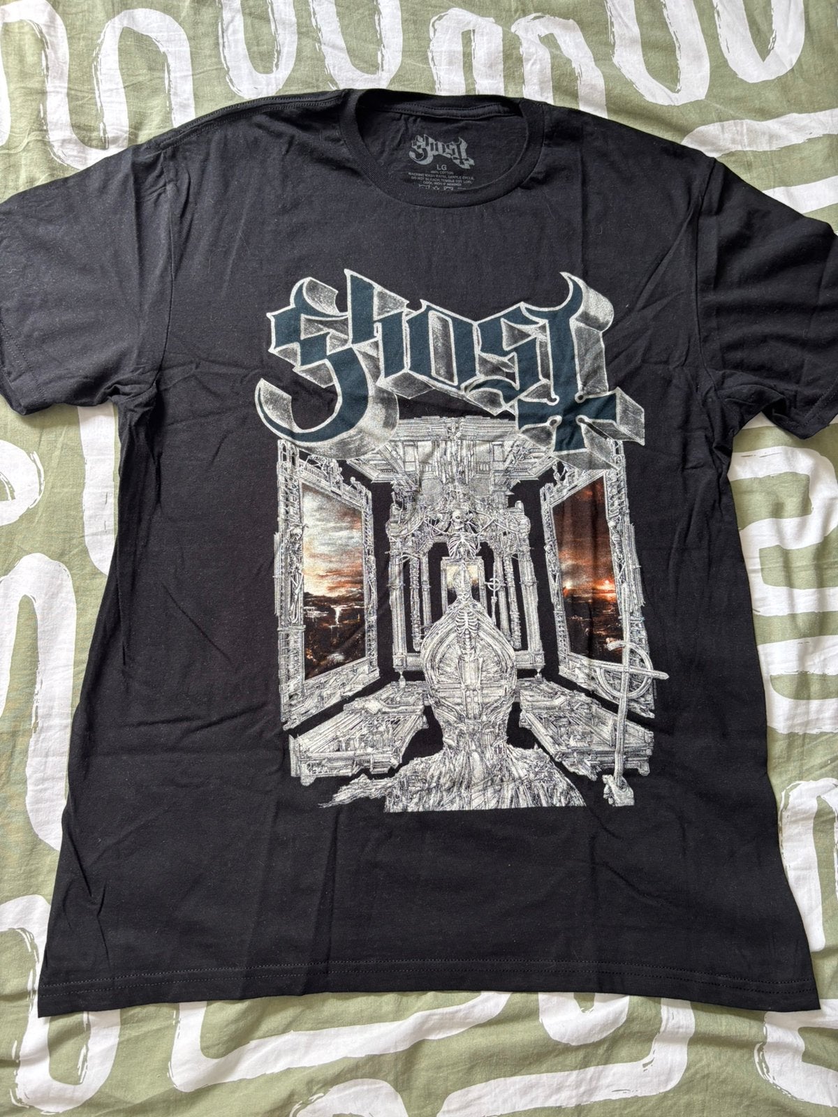 Ghost Skeletour 2025 shirt (L), Ophalen of Verzenden, Zo goed als nieuw, Maat 52/54 (L), Zwart