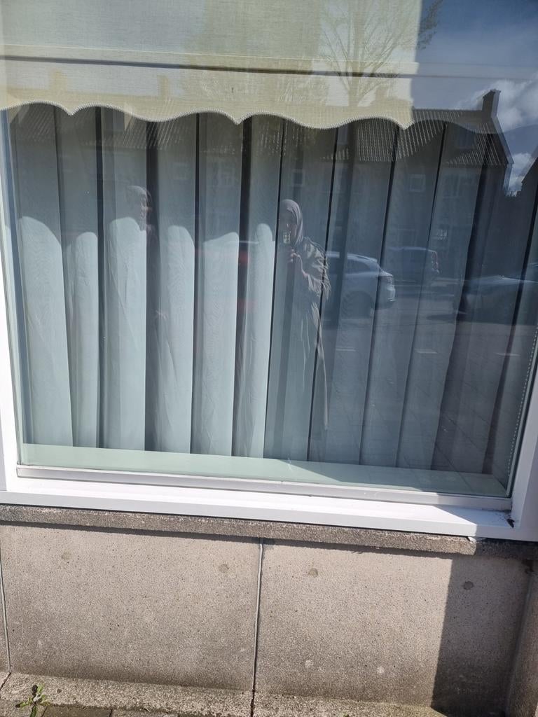 Witte vitrage 2 stuks, Gebruikt, Wit, Ophalen of Verzenden, 200 cm of meer